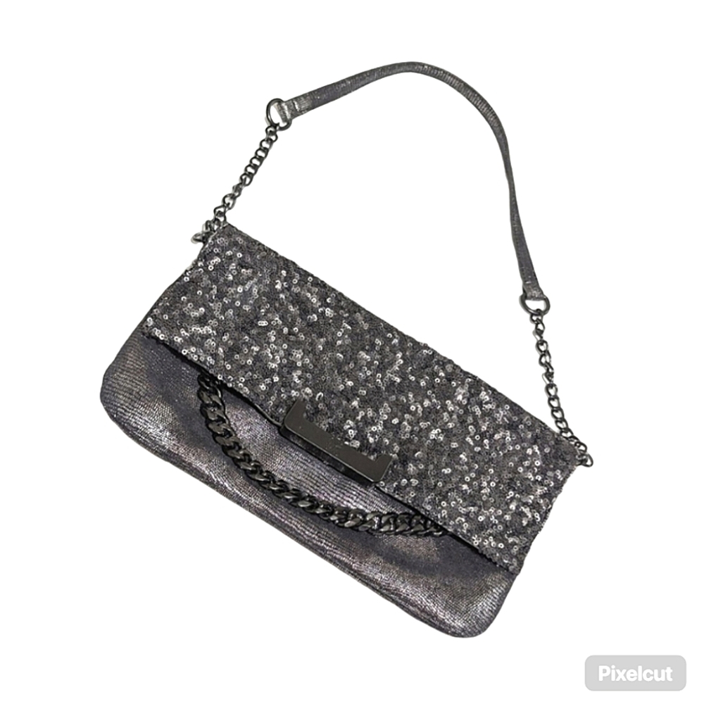 Simply Vera Vera Wang Elegant Black Sequin Clutch W/ Detachable Straps